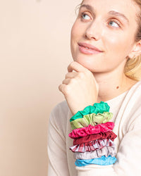 2 chouchous en soie - rose