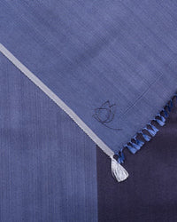 Petit foulard Bicolore en soie indigo